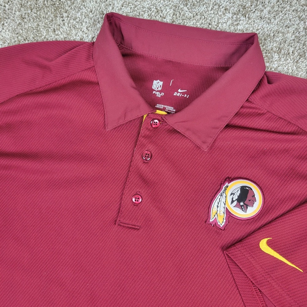 Nike Dri Fit Washington Redskins Mens XL Red Performance Stretch Polo SS